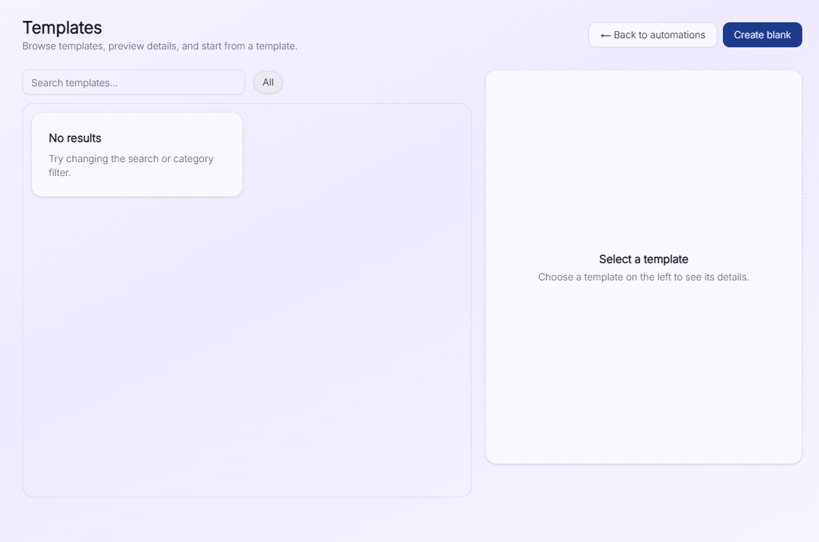 Automation templates