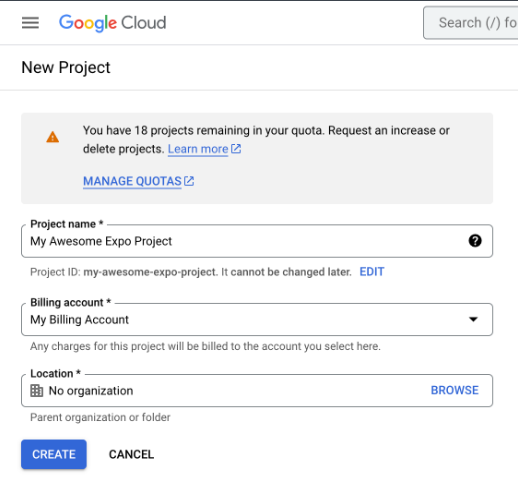 GCP project selector